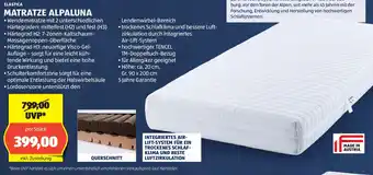 Hofer ELASTICA MATRATZE ALPALUNA Angebot