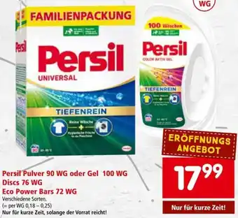 Interspar Persil Pulver 90 WG oder Gel 100 WG Discs 76 WG Eco Power Bars 72 WG Angebot