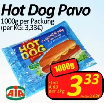 Wurstico Hot Dog Pavo 1000g per Packung Angebot