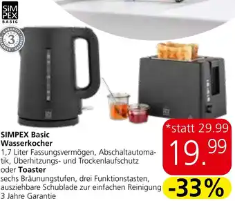 Eurospar SIMPEX Basic Wasserkocher 1,7 Liter Angebot