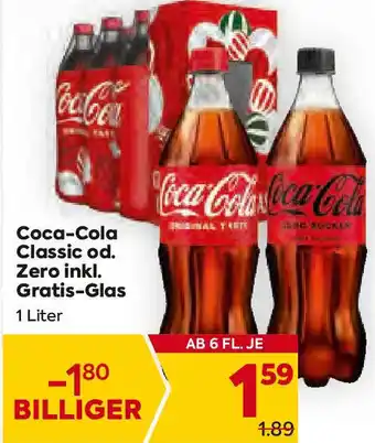 Billa Coca-Cola Classic od. Zero 1 Liter Angebot