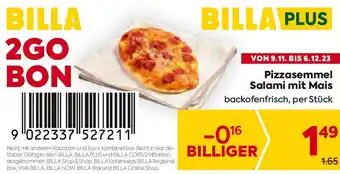 Billa Pizzasemmel Salami mit Mais Angebot