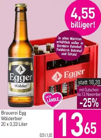 Sutterlüty Brauerei Egg Wälderbier 20 x 0,33 Liter Angebot