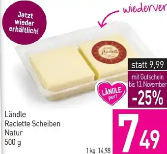 Sutterlüty Ländle Raclette Scheiben Natur 500 g Angebot