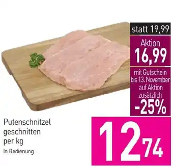 Sutterlüty Putenschnitzel geschnitten per kg Angebot