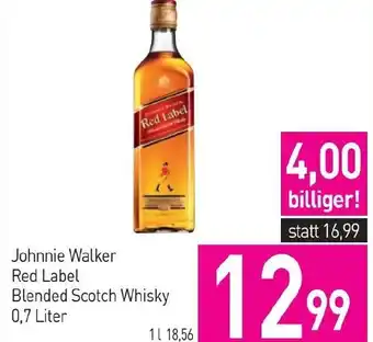 Sutterlüty Johnnie Walker Red Label Blended Scotch Whisky 0,7 Liter Angebot