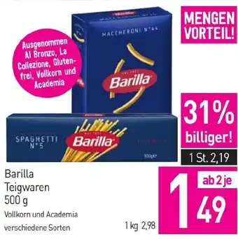 Sutterlüty Barilla Teigwaren 500 g Angebot
