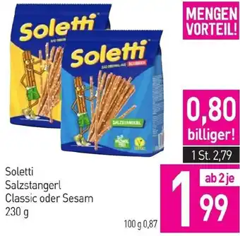 Sutterlüty Soletti Salzstangerl Classic oder Sesam 230 g Angebot