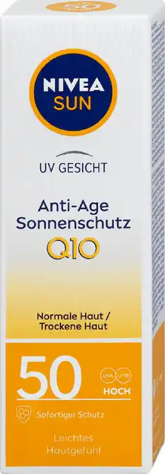 dm Nivea sun uv gesicht anti-age sonnenschutz q10 lsf 50 Angebot