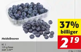 Heidelbeeren KI. I 125 g-Tasse