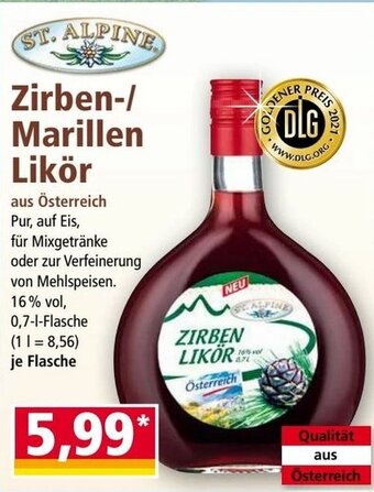 Norma Zirben-/ Marillen Likör Angebot