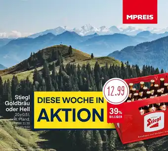 MPreis Stiegl Goldbräu od. Hell 20x 0.5 L Angebot