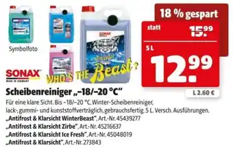 Hagebau SONAX Scheibenreiniger,,-18/-20 °C 5L Angebot