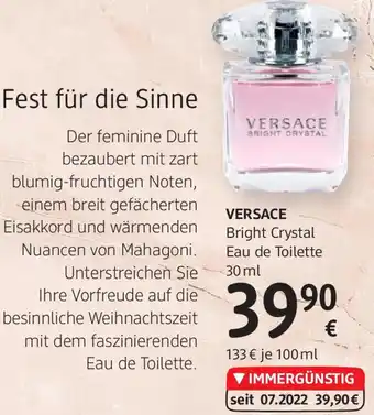 dm VERSACE Bright Crystal Eau de Toilette 30 ml Angebot