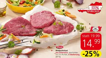 Spar Rindsschnitzel per kg Angebot