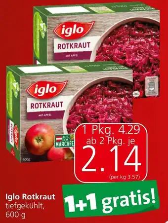 Spar Iglo Rotkraut tiefgekühlt, 600 g Angebot