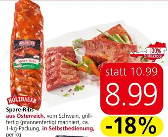 Spar HOLZBAUER Spare-Ribs aus Österreich, per kg Angebot