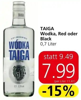 Spar TAIGA Wodka, Red oder Black 0,7 Liter Angebot
