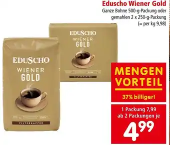 Interspar Eduscho Wiener Gold Ganze Bohne 500-g-Packung oder gemahlen 2 x 250-g-Packung Angebot
