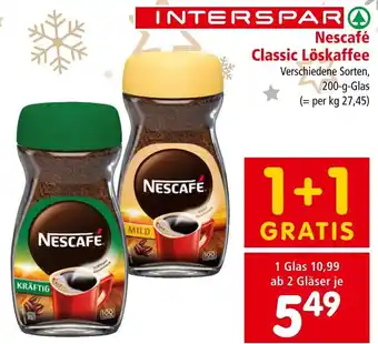 Interspar Nescafé Classic Löskaffee 200 g Angebot
