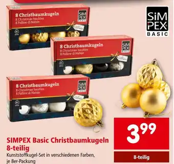 Interspar SIMPEX Basic Christbaumkugeln 8-teilig Angebot