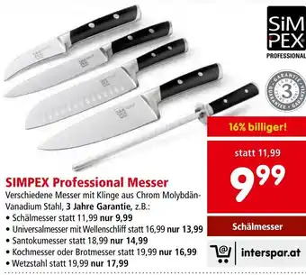 Interspar SIMPEX Professional Messer Schälmesser Angebot