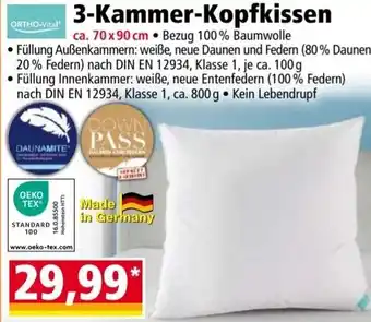 Norma 3-Kammer-Kopfkissen ca. 70 x 90 cm Angebot