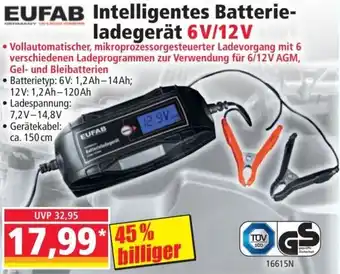 Norma EUFAB Intelligentes Batterie- ladegerät 6V/12V Angebot