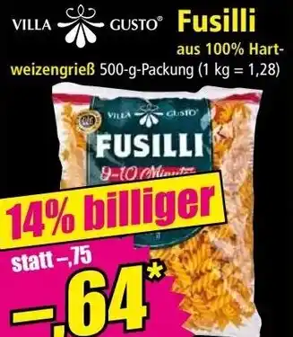Norma VILLA GUSTO Fusilli 500 g Angebot