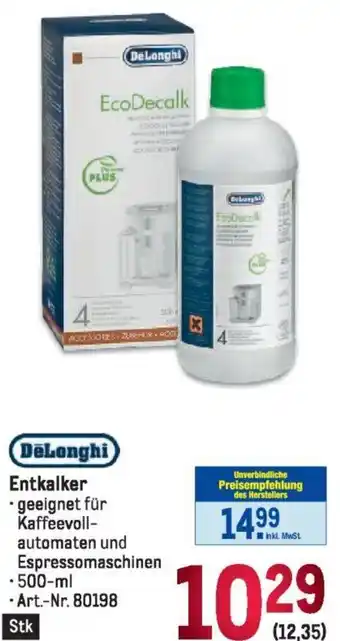 Metro DeLonghi Entkalker Angebot