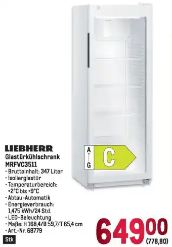 Metro LIEBHERR Glastürkühlschrank MRFVC3511 Angebot