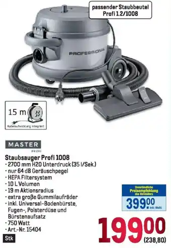 Metro MASTER Staubsauger Profi 1008 Angebot