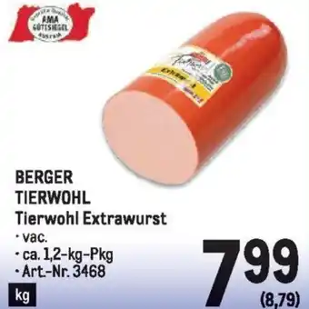 Metro BERGER TIERWOHL Tierwohl Extrawurst • ca. 1,2-kg-Pkg Angebot