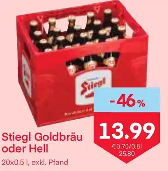 MPreis Stiegl Goldbräu oder Hell 20x0.5 I Angebot