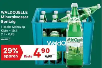 Lagerhaus WALDQUELLE Mineralwasser Spritzig Flasche Mehrweg Kiste Angebot