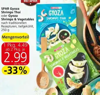 Spar SPAR Gyoza Shrimps Thai oder Gyoza Shrimps & Vegetables nach traditionellen Rezepturen, tiefgekühlt, 250 g Angebot