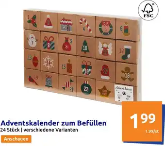 Action Adventskalender zum Befüllen 24 Stück Angebot