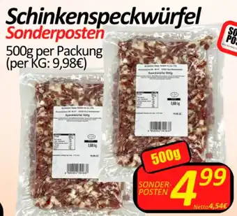 Wurstico Schinkenspeckwürfel Sonderposten 500g per Packung Angebot