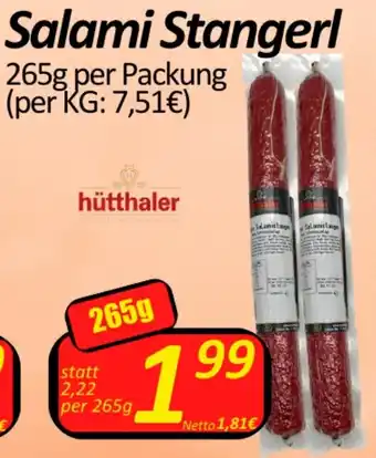 Wurstico Salami Stangerl 265g per Packung Angebot