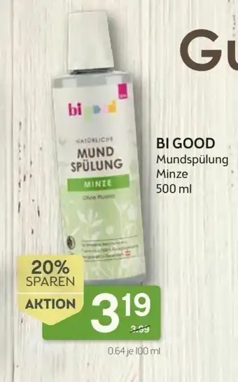 Bipa Bi Good Mundspülung Minze 500ml Angebot