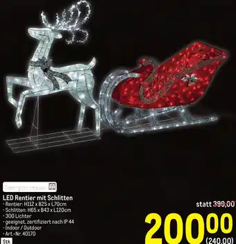 Metro LED Rentier mit Schlitten Angebot