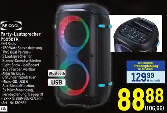 Metro BE COOL Party-Lautsprecher PS55BTK Angebot