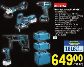 Metro Makita Akku-Spezialset DLX5066TJ Angebot