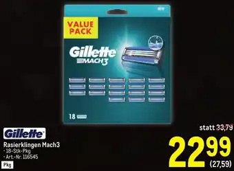 Metro Gillette Rasierklingen Mach3 Angebot
