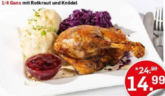 Möbel Ludwig 1/4 Gans mit Rotkraut und Knödel Angebot
