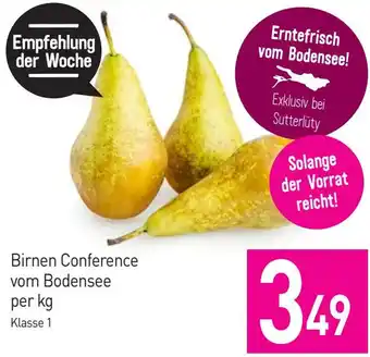 Sutterlüty Birnen Conference vom Bodensee Angebot