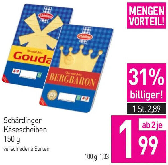 Sutterlüty Schärdinger Käsescheiben 150g Angebot