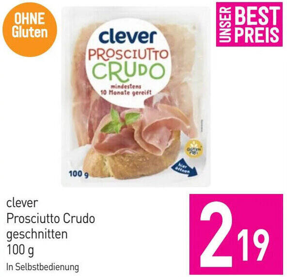 Sutterlüty clever Prosciutto Crudo geschnitten 100 g Angebot