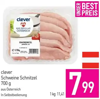 Sutterlüty clever Schweine Schnitzel 700 g Angebot