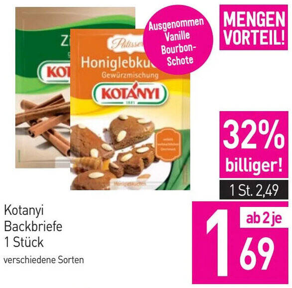 Sutterlüty Kotanyi Backbriefe 1 Stück Angebot